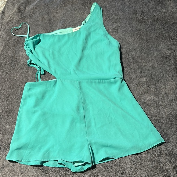 Silk teal romper - Picture 2 of 6